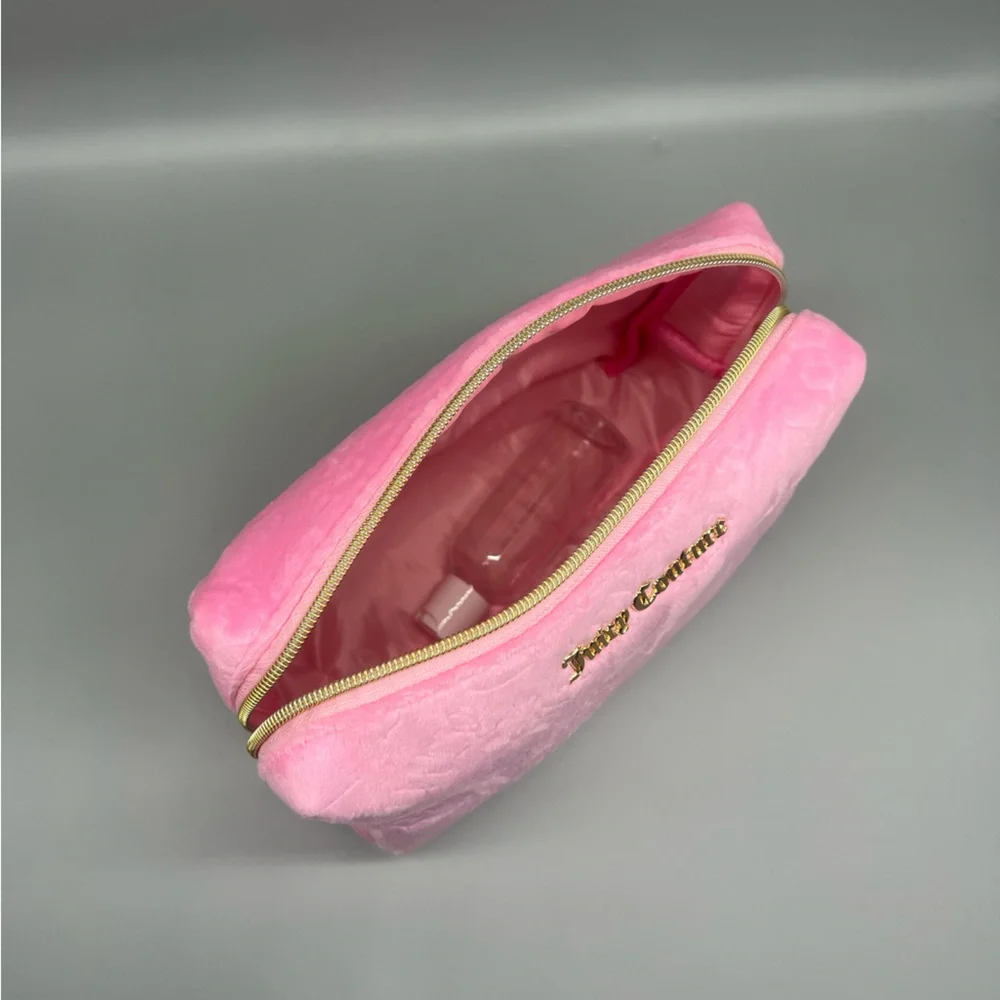 Juicy couture pink velour cosmetics bag